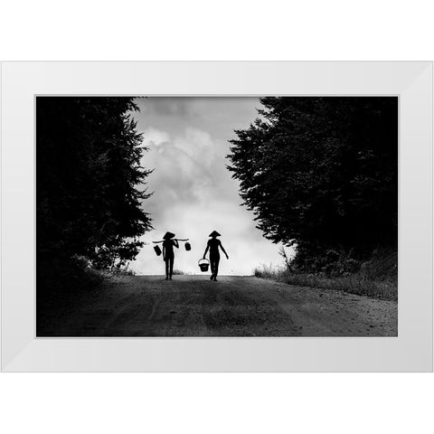 worker White Modern Wood Framed Art Print by Nisan Kandilcioglu, Ummu