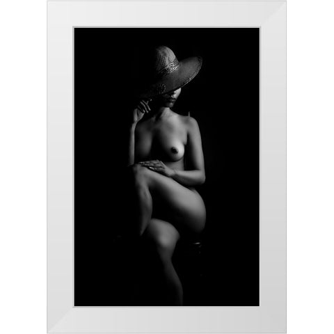 Muse 2 White Modern Wood Framed Art Print by Das, Prithul