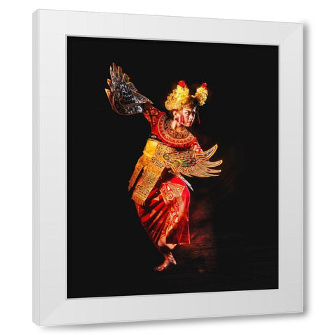 Legong Dance White Modern Wood Framed Art Print by Herliyanto, Gatot