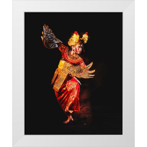 Legong Dance White Modern Wood Framed Art Print by Herliyanto, Gatot