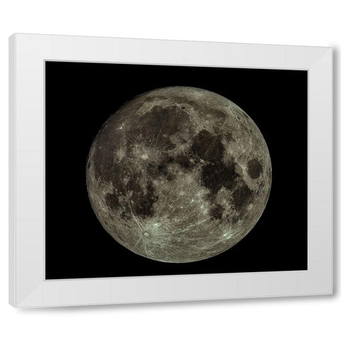 Full Moon White Modern Wood Framed Art Print by Kalika, Michael