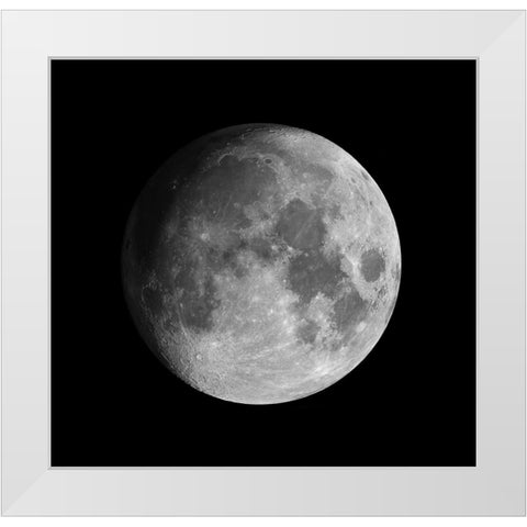 Moon White Modern Wood Framed Art Print by Dayag, David