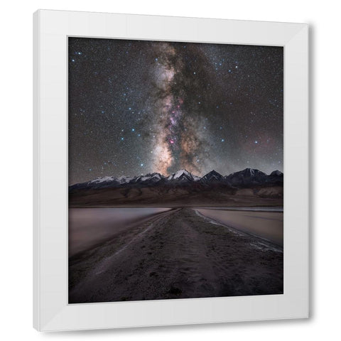 Oh Merak! White Modern Wood Framed Art Print by Chander, Vikas