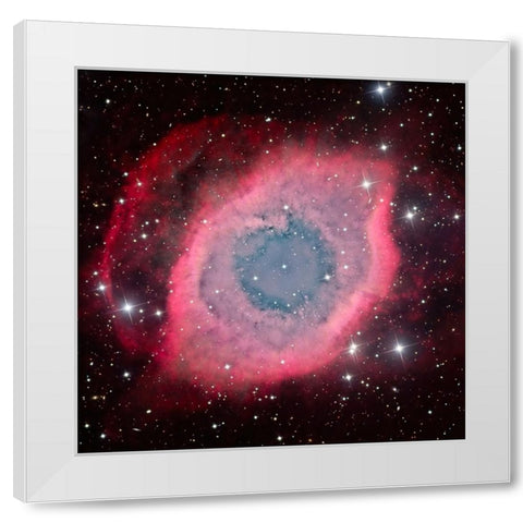 The Helix Nebula White Modern Wood Framed Art Print by Chander, Vikas