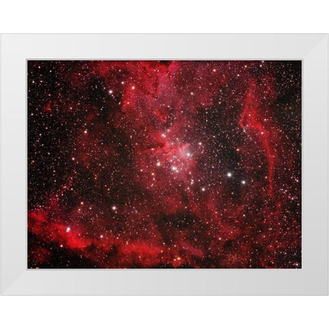 Heart Nebula White Modern Wood Framed Art Print by Zhao, Henry