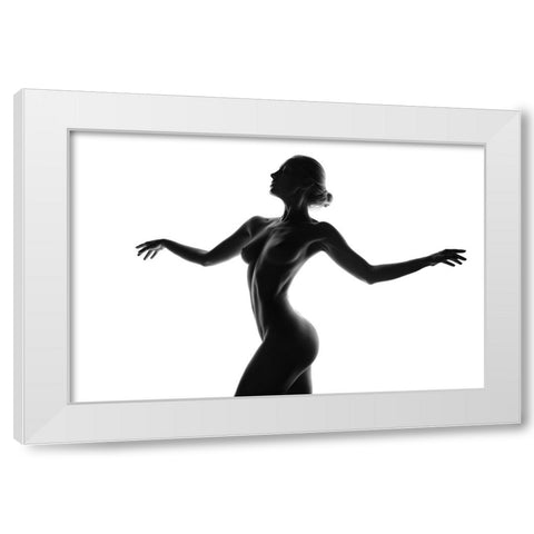 Silhouette White Modern Wood Framed Art Print by Anton, Rostovskiy
