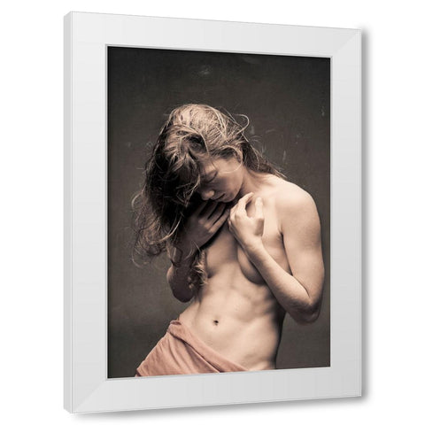 Poppy Ii White Modern Wood Framed Art Print by Huber, Markus