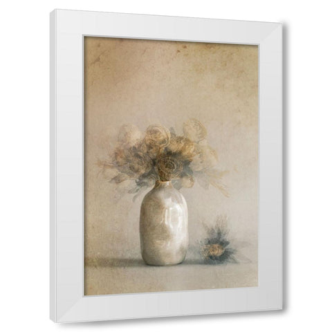 Fallen Leaves White Modern Wood Framed Art Print by Kiral, Cicek