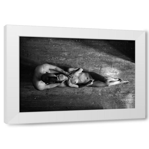 Aam White Modern Wood Framed Art Print by Kapsha, Eduards