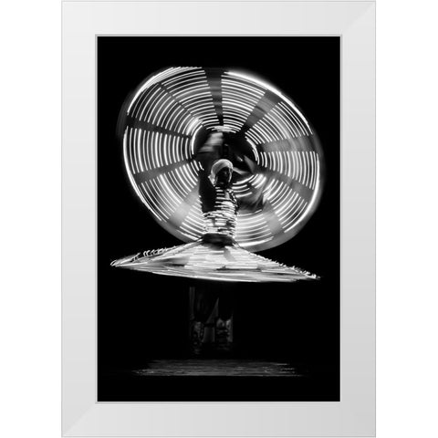 Tanura Dance White Modern Wood Framed Art Print by Allam, Abdelkader