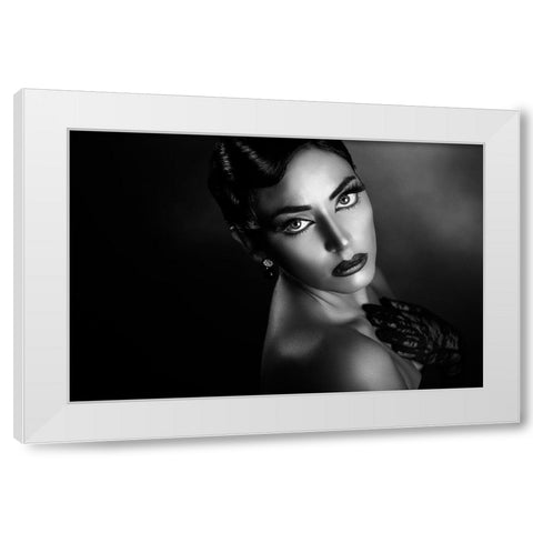 Rossella 3 White Modern Wood Framed Art Print by Tambe, Peppe