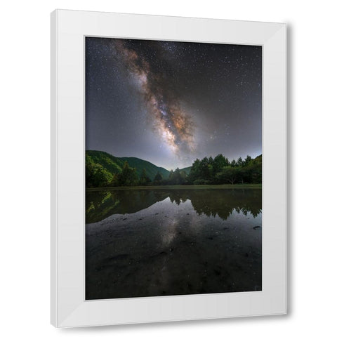 Parallel World White Modern Wood Framed Art Print by Harlock