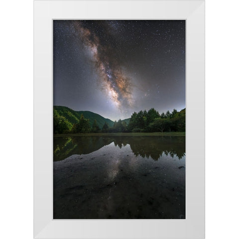 Parallel World White Modern Wood Framed Art Print by Harlock