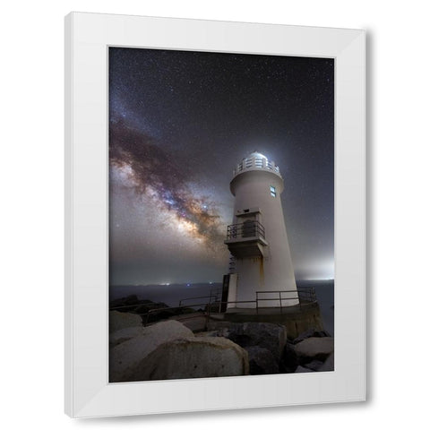 Milestone White Modern Wood Framed Art Print by Harlock