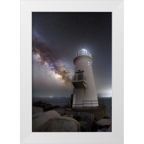 Milestone White Modern Wood Framed Art Print by Harlock