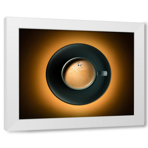 Coffee Eclipse White Modern Wood Framed Art Print by Morozov, Konstantin