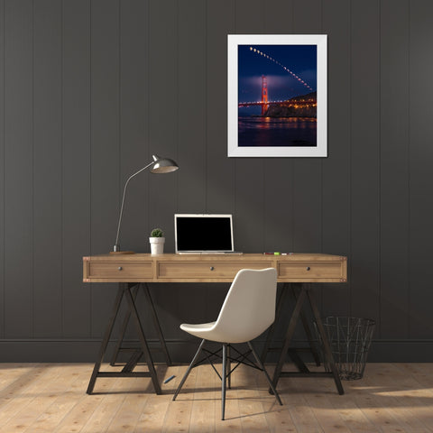 Super Moon Lunar Eclipse White Modern Wood Framed Art Print by Chengming