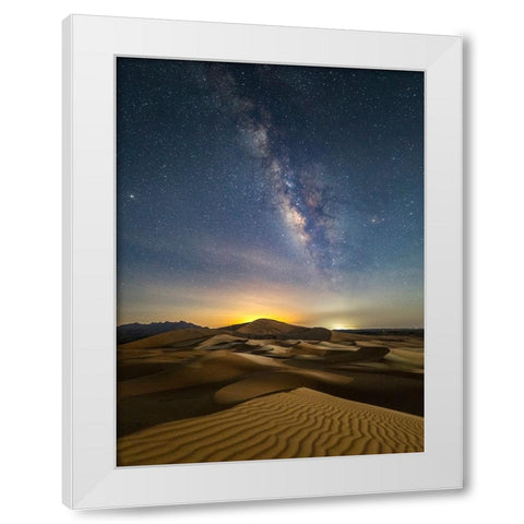 Arab land at night White Modern Wood Framed Art Print by Habib, Ashraf