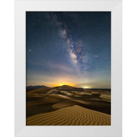 Arab land at night White Modern Wood Framed Art Print by Habib, Ashraf