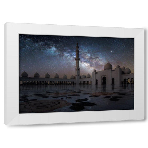 Sheikh Zayed Mosque White Modern Wood Framed Art Print by Habib, Ashraf