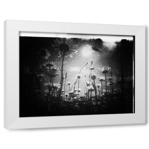 There is always a piece of sky White Modern Wood Framed Art Print by Margau, Delphine