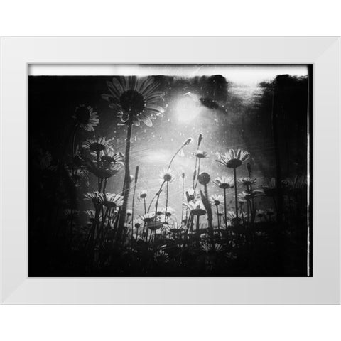 There is always a piece of sky White Modern Wood Framed Art Print by Margau, Delphine