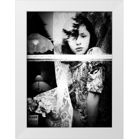 Reflection of the past White Modern Wood Framed Art Print by Margau, Delphine