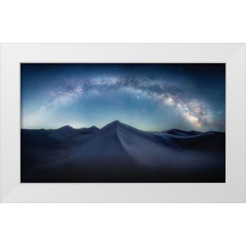 Desert Starry Sky White Modern Wood Framed Art Print by Cui, Yuan