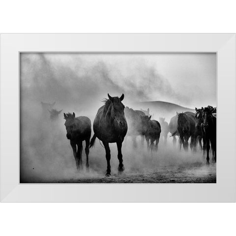 Untitled White Modern Wood Framed Art Print by Emre Erol, M.