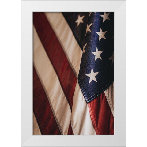USA Flag White Modern Wood Framed Art Print by Mossholder, Tim