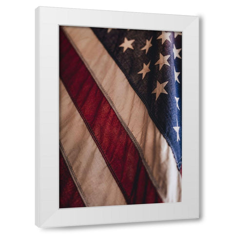 USA Flag White Modern Wood Framed Art Print by Mossholder, Tim