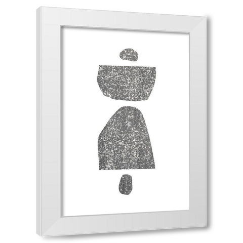 Textured Shapes White Modern Wood Framed Art Print by Sawall, Anastasia