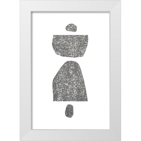 Textured Shapes White Modern Wood Framed Art Print by Sawall, Anastasia