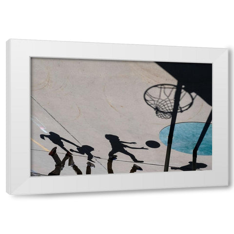 The Game White Modern Wood Framed Art Print by Harter, Sydney