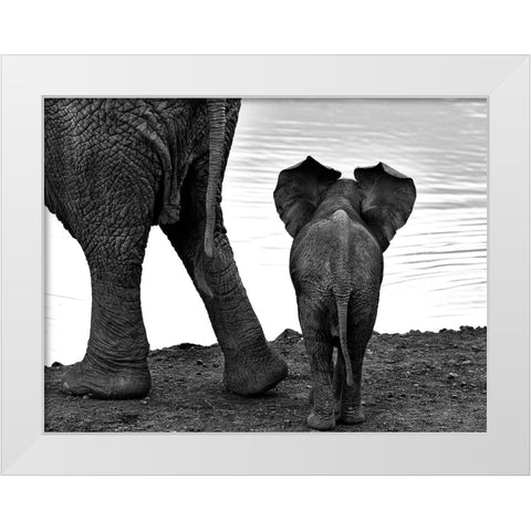 Together White Modern Wood Framed Art Print by Oberai, Jassi