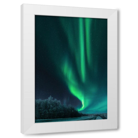 Polar Lights White Modern Wood Framed Art Print by Rosenfeld, Haim