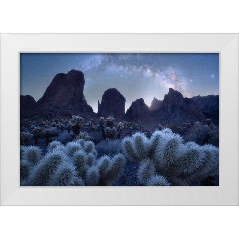 Queen Of Arizona And Her Crown White Modern Wood Framed Art Print by De, Pritam