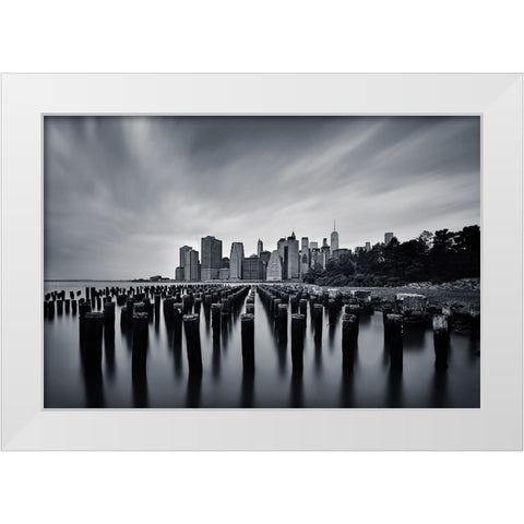 NYC White Modern Wood Framed Art Print by Jubic, Srecko