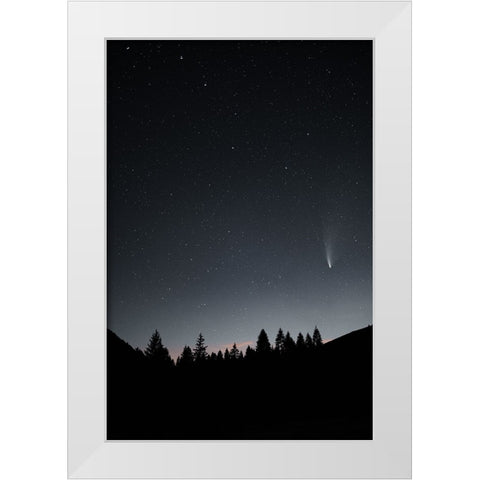 Comet Neowise White Modern Wood Framed Art Print by Ficel, Michal