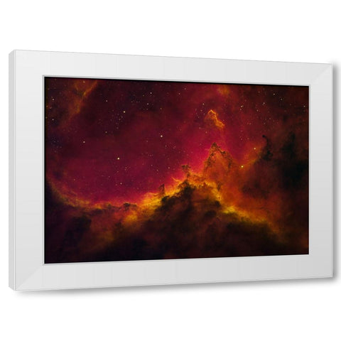 A Mountain In The Heart White Modern Wood Framed Art Print by Fong, Ken