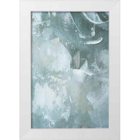 Green and White Acrylic No 3 White Modern Wood Framed Art Print by Sawall, Anastasia