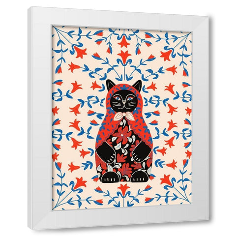 Catrioshka White Modern Wood Framed Art Print by Jotadejai