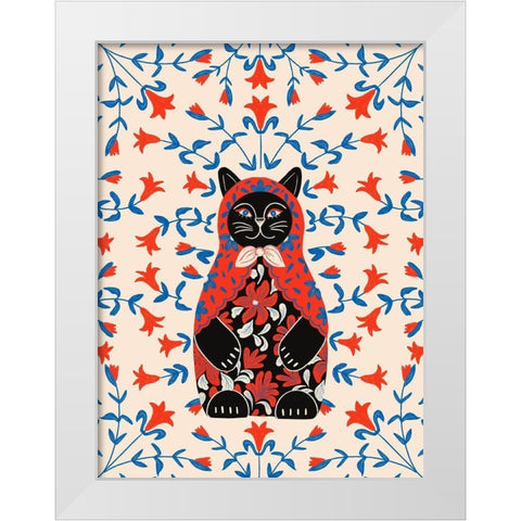 Catrioshka White Modern Wood Framed Art Print by Jotadejai