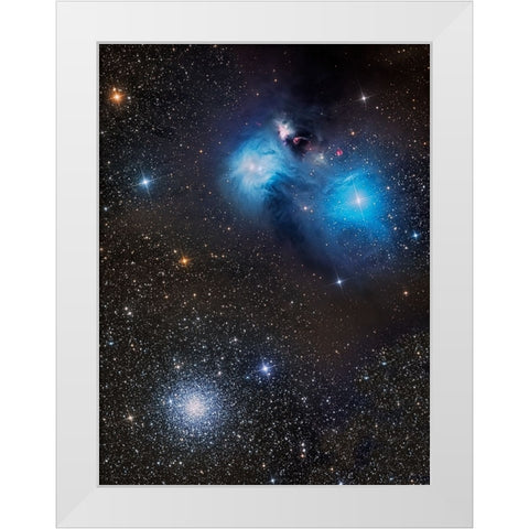 Blue Eyes And A Smile - Ngc 6726 White Modern Wood Framed Art Print by Chander, Vikas