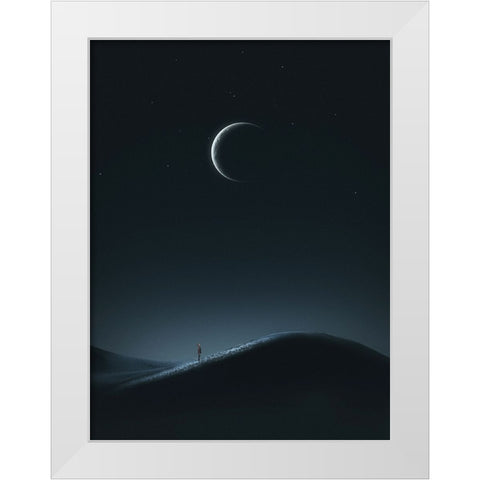 Light And Silence White Modern Wood Framed Art Print by CVV