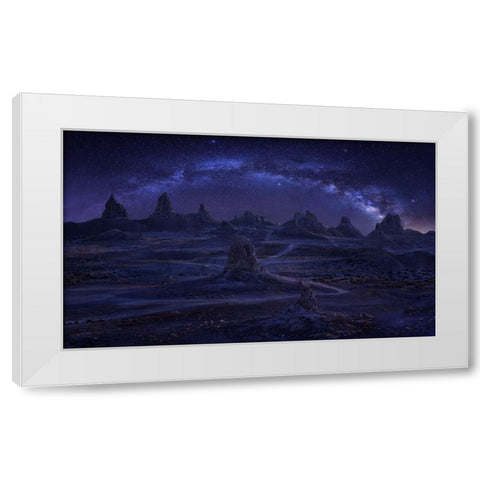Milky Way Over The Magic Land White Modern Wood Framed Art Print by Zhang, Anna