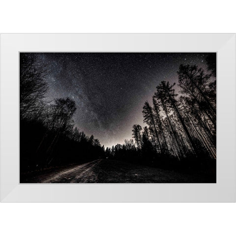 Lights of th Night White Modern Wood Framed Art Print by Winiarski, Lukasz