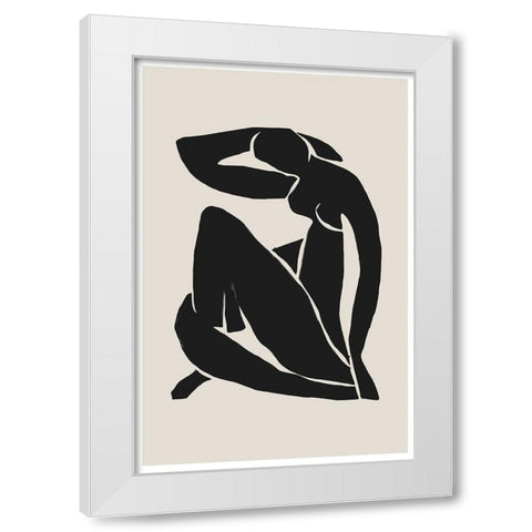 Woman White Modern Wood Framed Art Print by The Miuus Studio