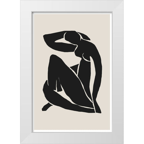 Woman White Modern Wood Framed Art Print by The Miuus Studio