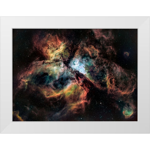 Carina Nebula White Modern Wood Framed Art Print by TaranSohal